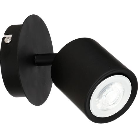 Spot plafond/mur noir mat orientable GU10 8W Demia