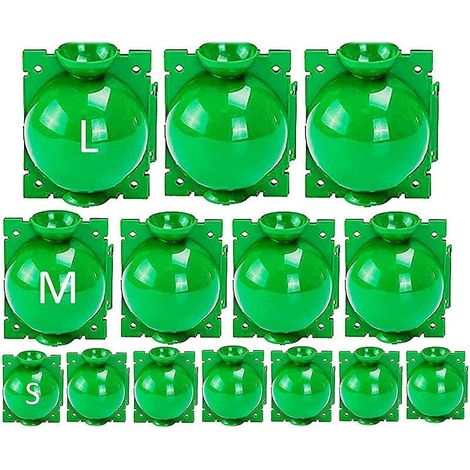 ZVD-14 cajas de enraizamiento de plantas con bolas de propagación, caja de injerto de alta presión, dispositivo de enraizamiento de plantas (L+M+S, verde) (1/4)