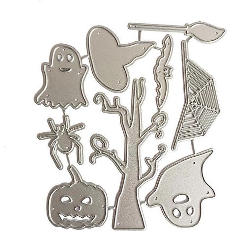 Pochoir de Découpe Métal Halloween pour DIY Scrapbooking et Cartes (1/4)