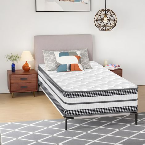 Matelas 90x200 CM Orthopédique Antibactérienne, Hauteur 24 cm, Revêtement 3D Air en Fibre Hypoallergénique et Anti-acariens, 7 Zones de Confort