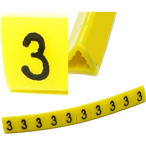 Marcatore per cavi OZ-1 3 giallo 100 pezzi
