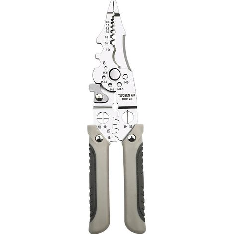 Pelacables multifuncional Tuosen 100128 para electricistas, 21.7x5.5x1.8cm, pela corta engarza fácil