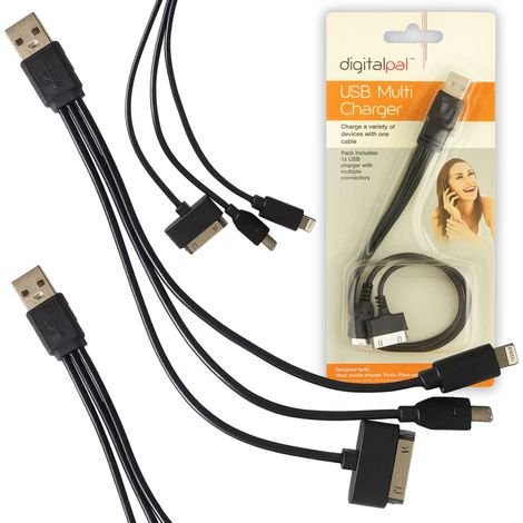 USB-Micro-Typ-B-Ladekabel für iPhone, Apple Lightning 8-Pin, 30-Pin, 3-in-1