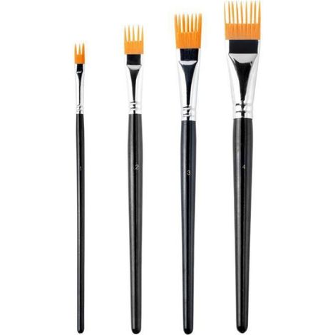 Pinceaux Peinture - 4 Pièces, Peigne Graineur, Professionnel Acrylique Loisirs Créatifs Aucuneary (1/5)