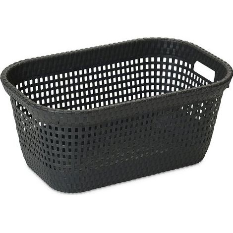 DEA HOME Z438M097 Cesta Portapanni Rattan, 45 L, 60x40x26, Antracite