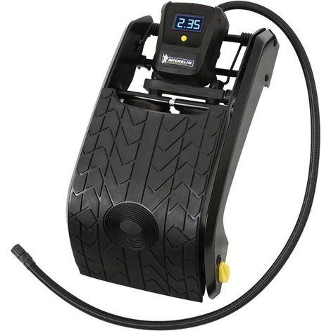 Doppelpistolen-Fußpumpe Digitalmanometer von 0,05 bis 7 bar - MICHELIN - Nylon-Schlauch 60 cm, Messing-Düse - psi, bar, kpa (1/5)