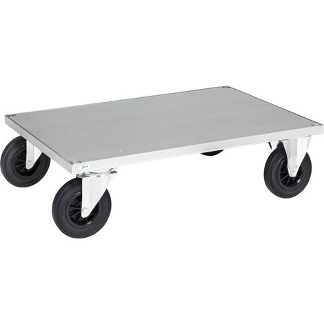Kongamek Plattformwagen, verzinkt mit Ladefläche 1000x700x260mm Gummibereifung und Bremse