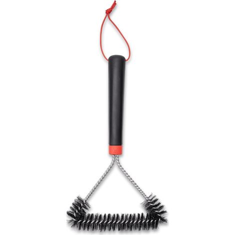 BBQ Brush - Short 30cm Multi-Purpose Brush with Ergonomic Non-Slip Handle, Stainless Steel Bristles, Suitable for All Types of BBQ - Black (6277) (1/5)