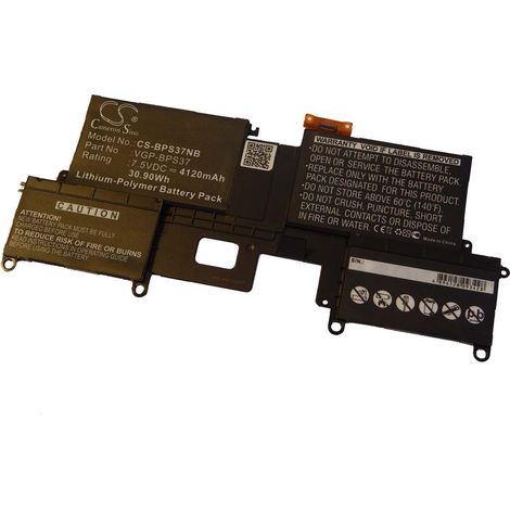 vhbw Akku kompatibel mit Sony Vaio SVP1321C5E, SVP1321BPXR, SVP1321BPXB, SVP1321B6E, SVP1321C5ER Notebook (4120 mAh, 7,5 V, Li-Polymer) - Infochip