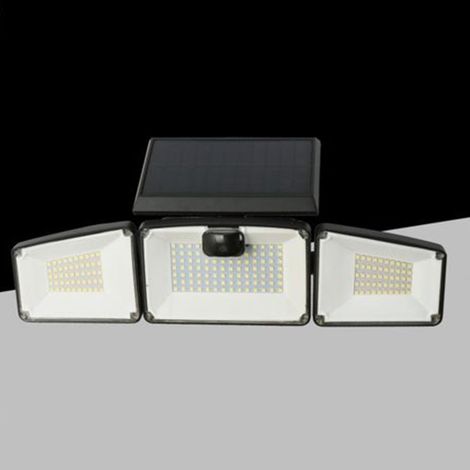 TRADE SHOP - Applique Solare Con Sensore Lampada Parete Led Da Esterno Ip65 Luce Fredda 6500k Ewf-07t-f -