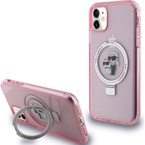 Karl Lagerfeld iPhone 11 Ringständer MagSafe Hülle Pink (1/5)
