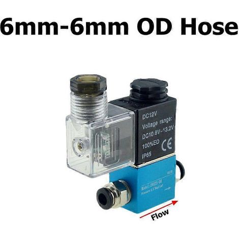 Électrovanne pneumatique 12 V/24 V/220 V, 2 positions, orifice 1/4", 2 voies normalement fermée, référence 2V025-08, pour compresseur d'air. Tuyau 6 mm x 6 mm CC 24 V (1/5)