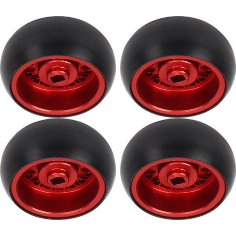 Satz mit 4 RC-Driftreifen - Ersatzreifen aus Aluminium für WLtoys K989 1/28 RC-Auto (Rot) (1/4)