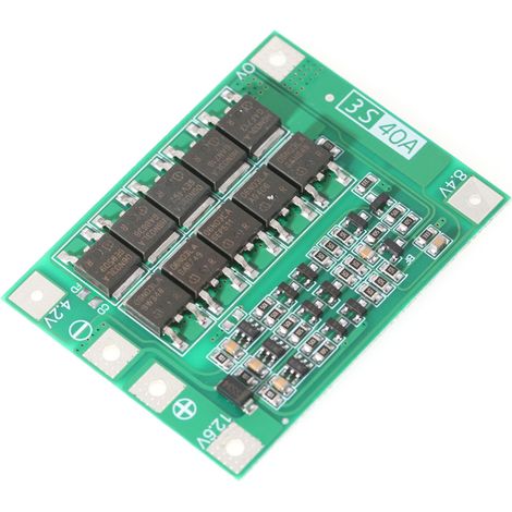 Carte de Protection des cellules Li-ion 3S 40A, Version améliorée, batteries au Lithium, Circuits intégrés BMS, protection pour moteur de perceuse (1/5)
