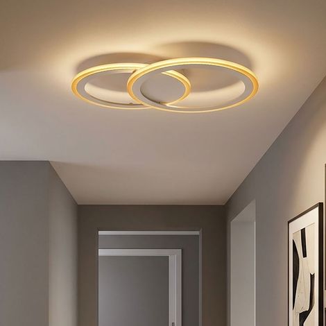 LED Deckenleuchte dimmbar Ring Design Deckenlampe Tageslicht Lampe Fernbedienung weiß (1/5)
