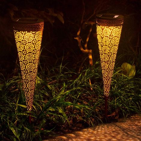 Lampes Solaires Extérieur, LED Lampes Suspendues de Jardin, Lampes Métalliques Etanches IP65 pour Interiore/Exteriore, Terrasse, Chemin, Table, Patio, Patio, Porche-2 pack (1/5)