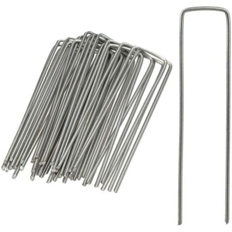 Lot de 50 Piquets de fixation sardines pour tente piquet ancrage sol jardin 15 cm de longueur acier galvanisé