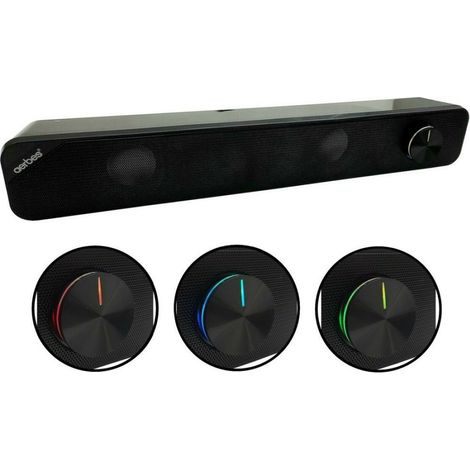 Trade Shop - SOUNDBAR 2.0 AUX USB LAUTSPRECHER RGB STEREO TV PC HEIMKINO AB-D381 -