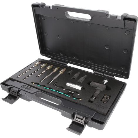 Kstools – Coffret d’extraction de vis de maintien de bride d’injecteur 22 pcs – Réparation filetage M8 x 1,25 en perçant M10 x 1,25 – Compatible véhicules diesel (1/4)