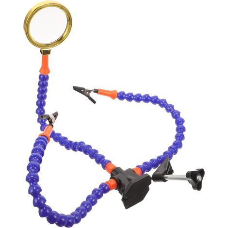 Outil de Support de Soudure Griffes avec Loupe Agrandissante Accessoire Flexible pour Modélisme Aéronautique Aide Mains pour Soudage et Réparation Précise (1/5)