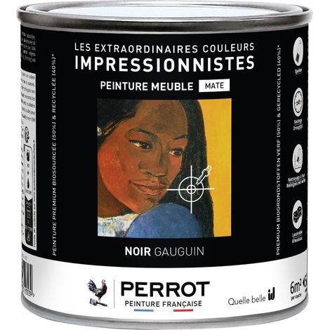 PEINTURE MATE POUR MEUBLE NOIR GAUGUIN 500ML  - PERROT