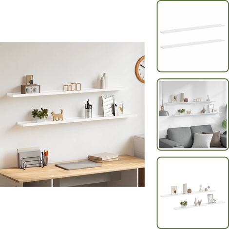 Étagères murales 2 pcs Blanc 115x9x3 cm - Étagères Murales - Étagères Déco - Rangement Mural - Décoration Murale - Meubles Blancs (1/5)