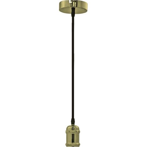 Portalámparas de techo colgante "Vintage" E27 fabricado en metal color cuero