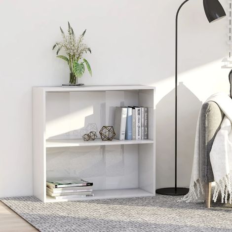 Estantería de Aglomerado Blanco Brillante 80x30x76,5 cm vidaXL