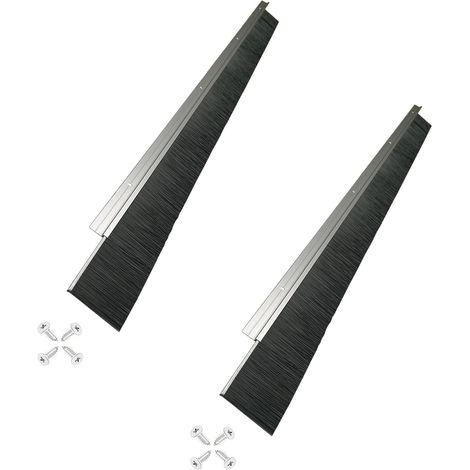 Lot de 2 – Joint de Porte à Brosse 61 × 880 mm Balai de porte à visser • Aluminium anodisé • Fibres PP haute densité • Pour bas de porte et portes de garage (1/5)