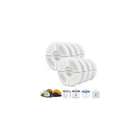 Kit di filtri per fontanella per gatti - Filtri in resina e carbone attivo per dispenser automatico di acqua per piante - Crezuo