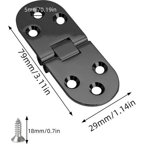 2 Pièces Charnières de Table Pliantes Plat Porte Cabinet Pliable Charnières Alliage Zinc Charniere Porte Placard,Round Edge Charnières pour Porte de Meuble avec vis,pour Table,Meubles Bureau (1/4)