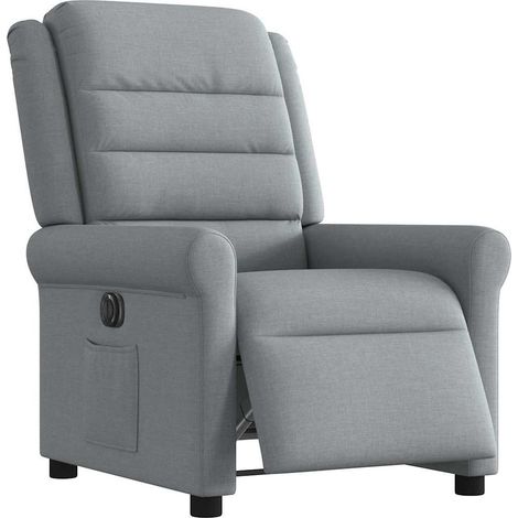 Maison Exclusive - Relaxsessel Elektrisch Hellgrau Stoff