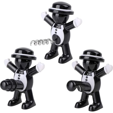 3Pack Bouchon Bouteille Vin, ouvre-Bouteille Ensemble Bouchon de vin, Tire-Bouchon de Bouteille de vin, Cadeau Gag Scellant de vin,Décapsuleur de bière pour Home Party Hotel Bar Cadeau pour Gentleman