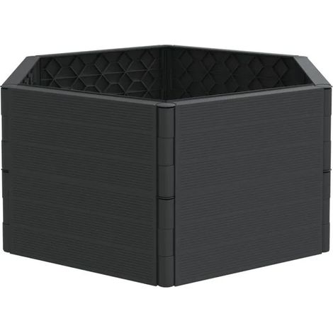 Pots de fleurs en PP couleur anthracite (1/5)