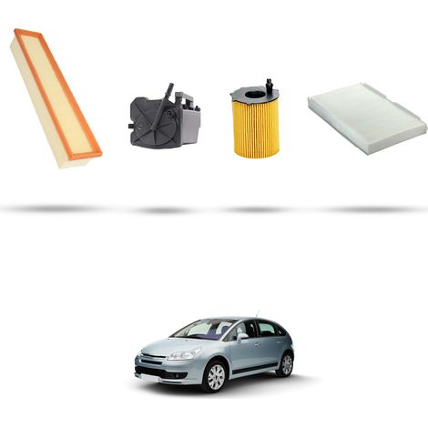 Kit tagliando 4 filtri compatibile con Citroen C4 1.6 hdi 80kw dal 2004 al 2010 (1/5)