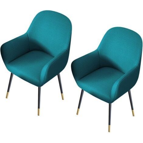 vert foncé Lot de 2 housses de protection de chaise avec accoudoirs, universelles pour salle à manger, cuisine, gris foncé (1/4)