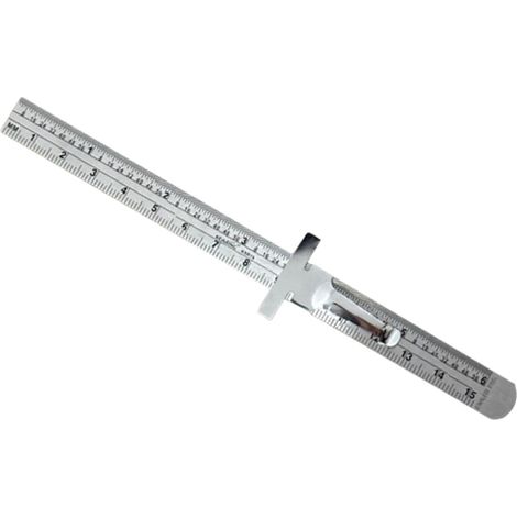 Règle de Poche pour Bricolage et Patchwork Outil de Mesure Portable en Métal Argenté Précise de 15cm Clip (1/5)