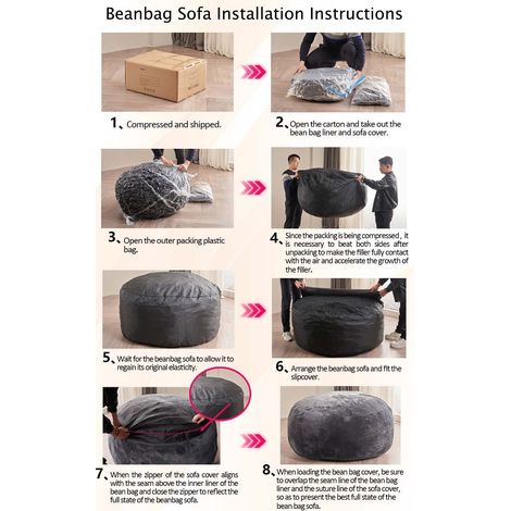 Fauteuil Pouf 5FT pour Adultes, Siège Souple et Confortable pour Salon et Balcon (1/5)