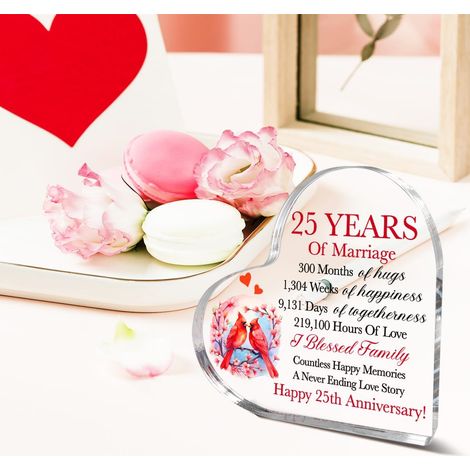 Plaque en acrylique forme cœur décorative, objet à poser sur bureau, idée cadeau souvenir pour proches et amis（10 cm) (1/3)