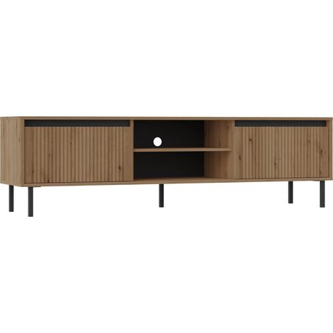 AX LIVING TV-Lowboard Bodrum TV-Schrank 2 Schubladen 178 cm Eiche Evoke