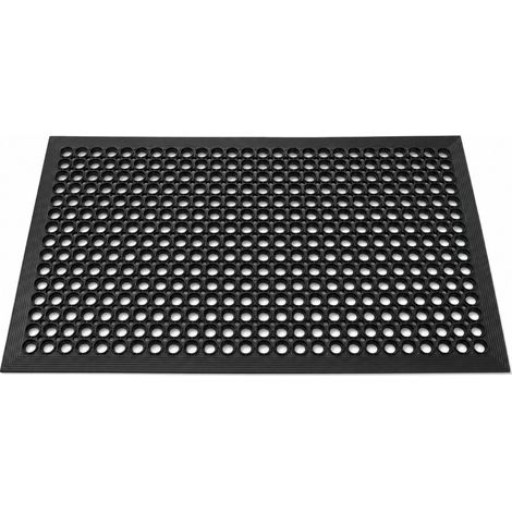 Tapis Caoutchouc Antidérapant pour Entrée Noir 90 x 150 cm (1/5)