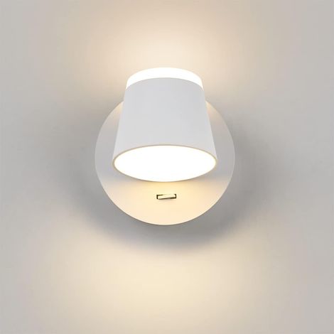 Wall Lights Bedroom LED Wall Lamp Indoor Staircase Wall Light Headboard Switch/LED 5W+7W/Garages Corridor Hotels 360 Degree Rotation White 3000K