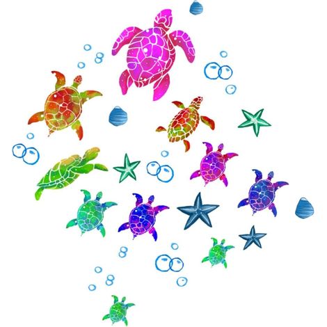 Totority Stickers muraux décoratifs marins 2 feuilles (1/5)