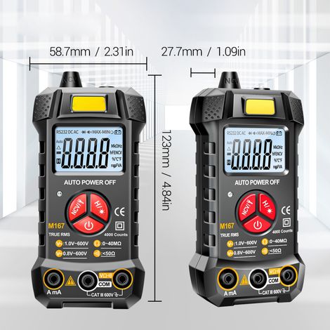 Digitales Multimeter M167 mit automatischer Bereichswahl und LED-Spannungsanzeige für Einsteiger und Heimwerker (1/5)