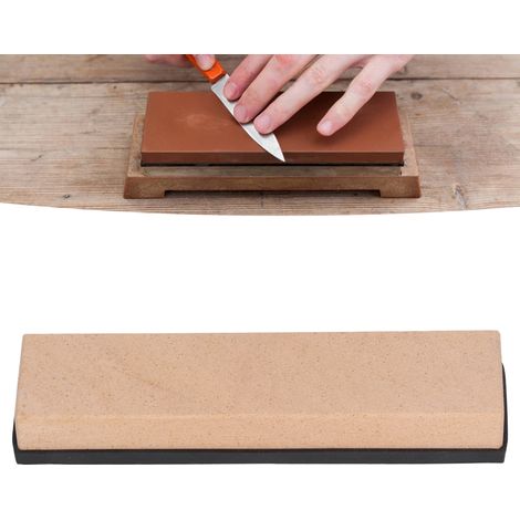 Professioneller Schleifstein mit rutschfester Gummibasis, großformatig, dicker Wasserstein für den Hausgebrauch, Küchenschärfer, 200 x 50 x 25 mm, Körnung 1000, Topas (1/5)