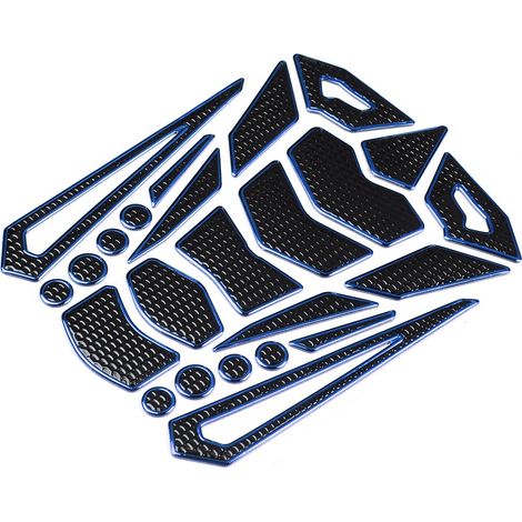 Pare-chocs réservoir moto universel, protection adhésive antidérapante, sticker réservoir essence avec liseré bleu, grip moto, accessoire étanche (1/5)