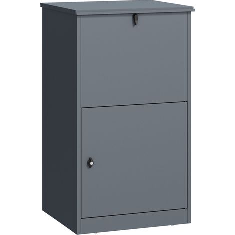 Zelsius Paketbox, Anthrazit RAL 7016, pulverbeschichteter Stahl, mit Rückholsperre, Paketkasten (1/5)