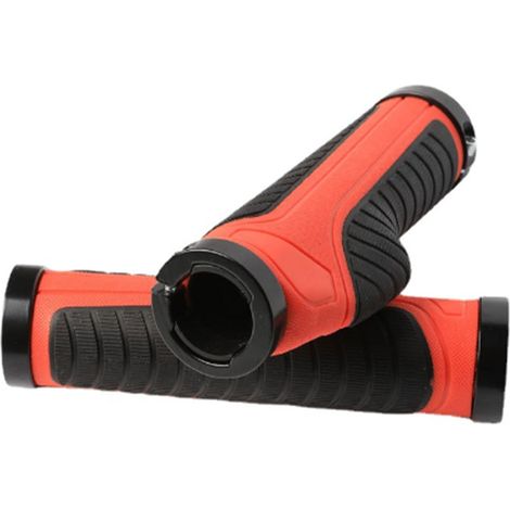 Lot de 2 poignées de guidon de vélo à double verrouillage, ergonomiques, respirantes et antidérapantes. (1/4)