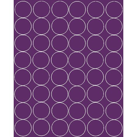 Adesivi circolari da 6 cm, pois, 48 pezzi, viola lucido