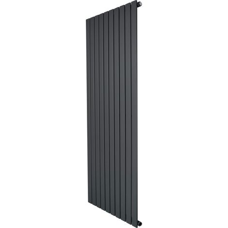 Radiador Plano Columna Única Gris Antracita 1600x700 mm  Acero Alta Calidad  1568 W  Soportes y Cepillo Incluidos – Calefacción Eficiente y Diseño Elegante para Hogar